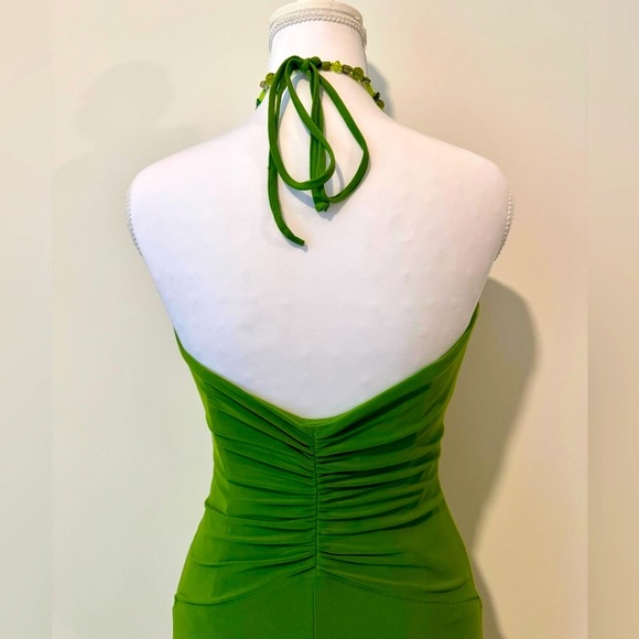 Laundry By Shelli Segal y2k Green Halter Dress 💚 - Picture 3 of 6